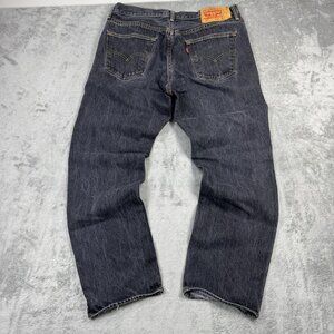 LEVIS 501xx Mens Regular Straight Leg Button Fly Denim Jeans Grunge Faded Black